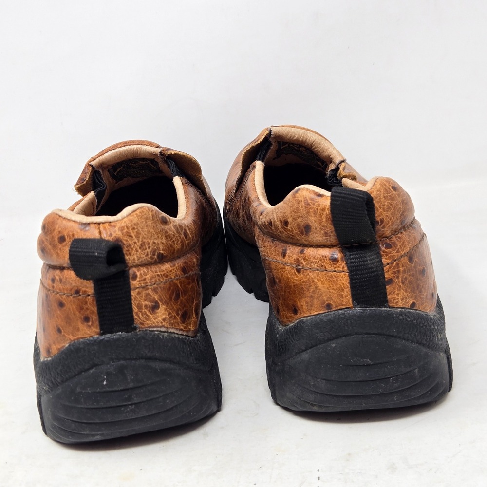 Roper Performance Mens 9.5 Ostrich Print Leather Slip On Shoes Brown 09-020-0601 - Picture 6 of 9